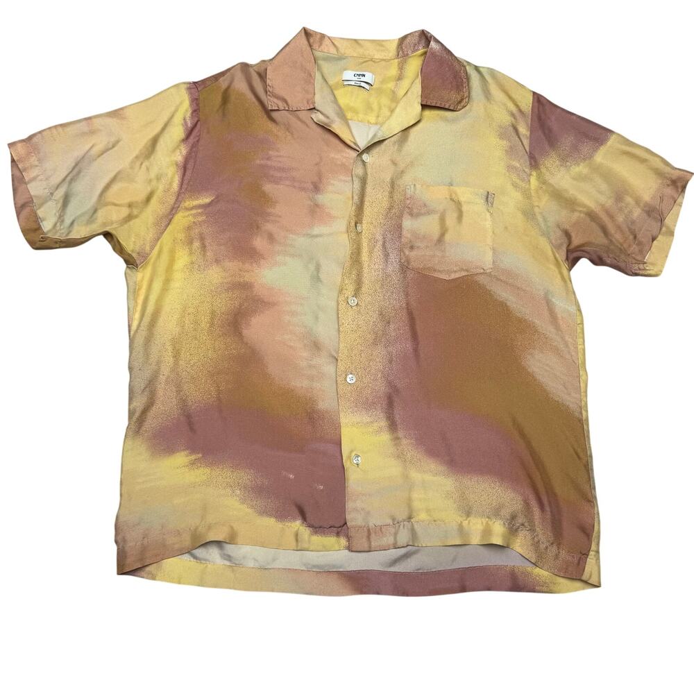 $410 CMMN SWDN Silk Woven Duncan Shirt Men's 52 23x27 Button Up Gradiant